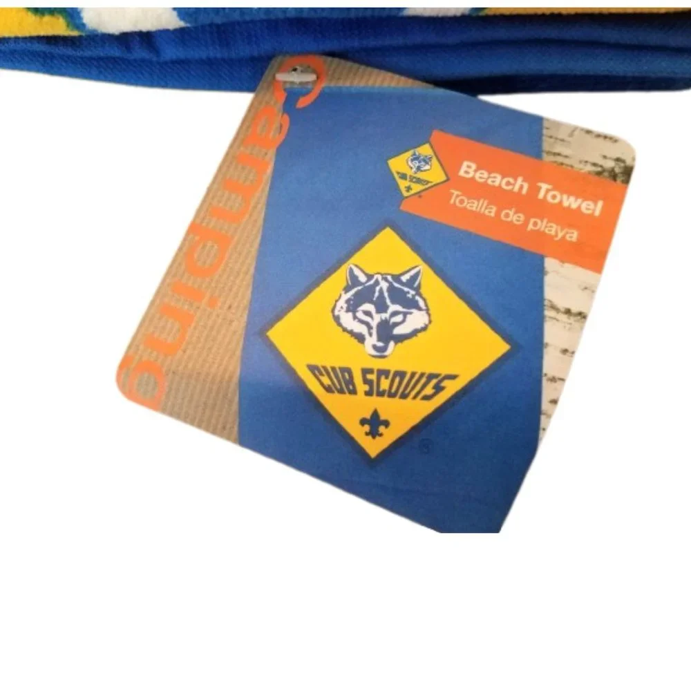 CUB SCOUTS Boy Scouts of America - Blue Camp Beach Pool Bath Towel - New
